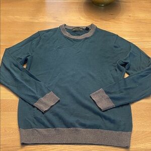 teal green men’s sweater SAKS FIFTH AVENUE